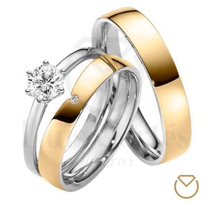 Argollas y Anillo en Oro 18K y Plata Ley 975 /REF. 065SOP
