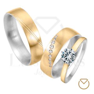 Argollas y Anillo en Oro 18K y Plata Ley 975 /REF. 064SOP