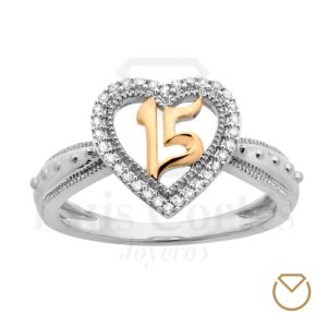 Anillo Quince Años Oro Plata / REF. 004QOP