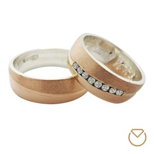 Argollas De Oro Rosa-Plata Especiales / REF. 064AOP