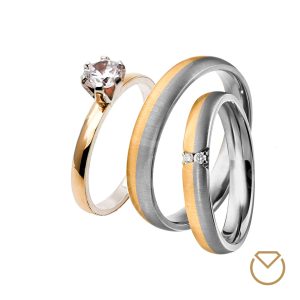 Argollas y Anillo en Oro 18K y Plata Ley 975 /REF. 046SOP