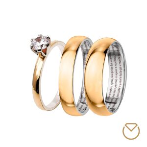 Argollas y Anillo en Oro 18K y Plata Ley 975 /REF. 048SOP
