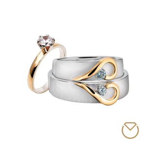 Argollas y Anillo en Oro 18K y Plata Ley 975 /REF. 050SOP