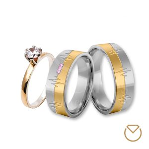 Argollas y Anillo en Oro 18K y Plata Ley 975/REF. 051SOP