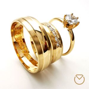 Argollas y Anillo en Oro 18k /REF. 065SO