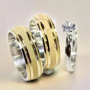 Argollas y anillo para matrimonio